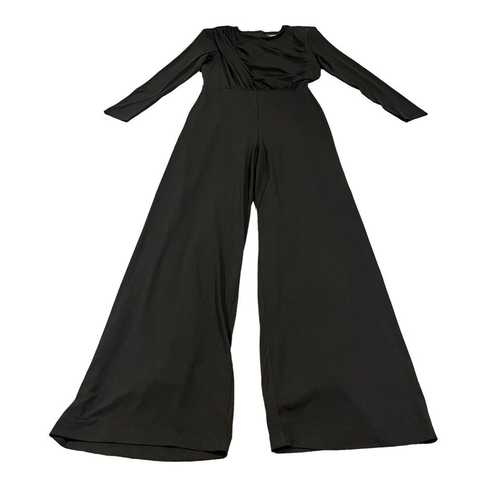 Alexia Admor Women's MILAN JUMPSUIT wide long leg long‎ sleeve Size Small NWT - Picture 7 of 16